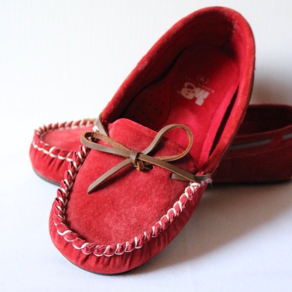 LAMO Red Suede Moccasins Indoor Outdoor Women's Size 9 (fits like an 8.5) Fall - Picture 4 of 12